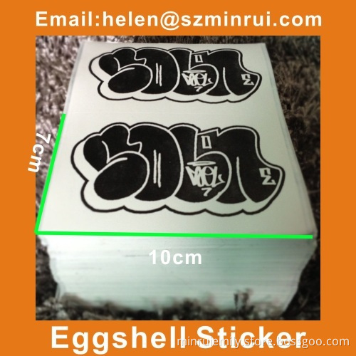 Excellent Quality Screen Printed Eggshell Sticker Self Adhesive Label